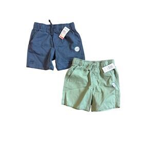 Bundle of 2 365 Kids  Boys Woven Shorts, Size 4 NWT Green and Blue